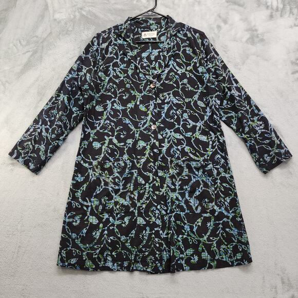 Marketplace Handwork of India Tunic Womens Size M Button Up Pockets Embroidered - Picture 1 of 9